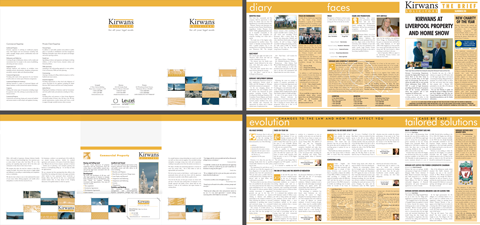 Kirwans Solicitors - three fold Newsletter and custom Folder